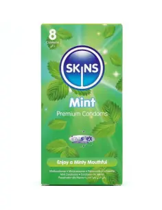 SKINS PRESERVATIVOS PREMIUM SABOR MENTA PACK 8
