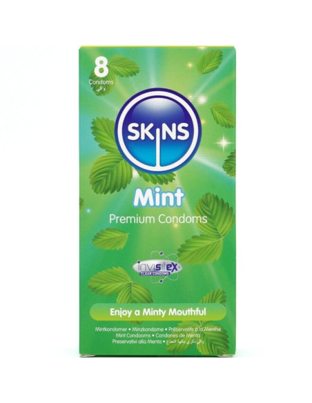 SKINS PRESERVATIVOS PREMIUM SABOR MENTA PACK 8 SKINS PRESERVATIVOS PREMIUM SABOR MENTA PACK 8