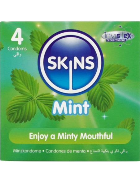 SKINS PRESERVATIVOS PREMIUM SABOR MENTA PACK 4 SKINS PRESERVATIVOS PREMIUM SABOR MENTA PACK 4
