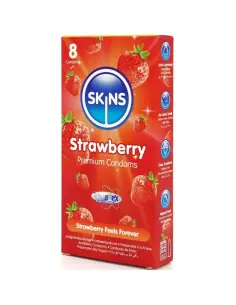 SKINS PRESERVATIVOS PREMIUM SABOR FRESA PACK 8 2
