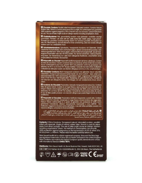 SKINS PRESERVATIVOS PREMIUM SABOR CHOCOLATE PACK 8 SKINS PRESERVATIVOS PREMIUM SABOR CHOCOLATE PACK 8