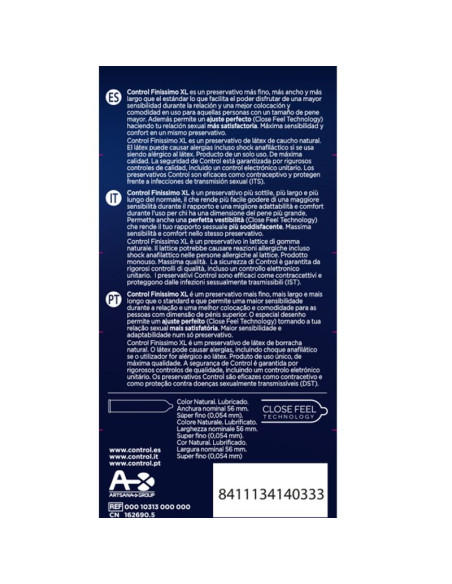 CONTROL FINISSIMO XL PRESERVATIVOS 12 UNIDADES CONTROL FINISSIMO XL PRESERVATIVOS 12 UNIDADES