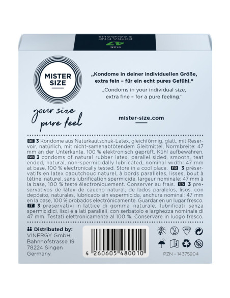 MISTER SIZE PRESERVATIVOS TALLA XS 47 MM 3 UNIDADES MISTER SIZE PRESERVATIVOS TALLA XS 47 MM 3 UNIDADES
