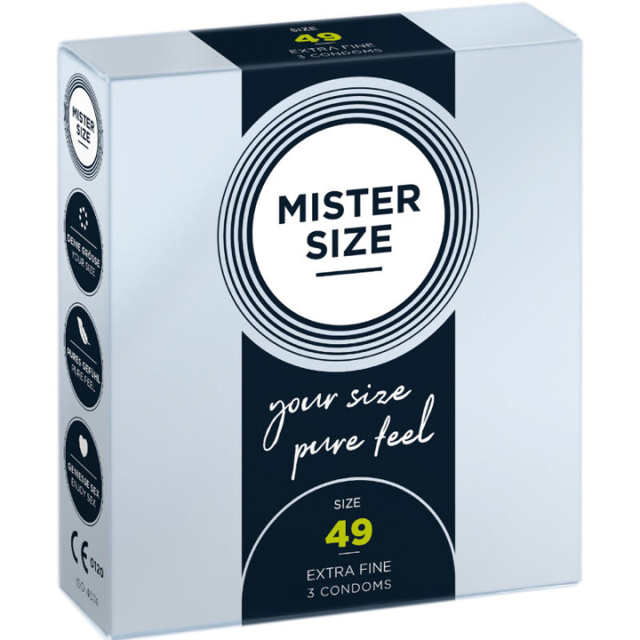 MISTER SIZE PRESERVATIVOS TALLA S 49 MM 3 UNIDADES