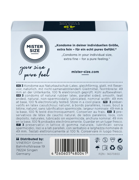 MISTER SIZE PRESERVATIVOS TALLA S 49 MM 3 UNIDADES MISTER SIZE PRESERVATIVOS TALLA S 49 MM 3 UNIDADES