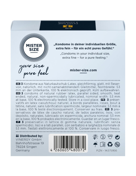 MISTER SIZE PRESERVATIVOS TALLA M 53 MM 3 UNIDADES MISTER SIZE PRESERVATIVOS TALLA M 53 MM 3 UNIDADES