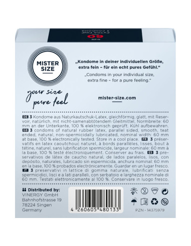 MISTER SIZE PRESERVATIVOS TALLA XL 60 MM 3 UNIDADES