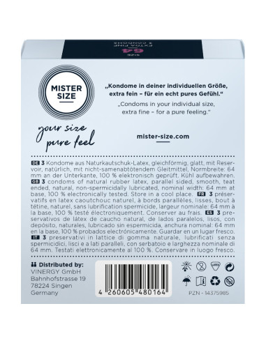 MISTER SIZE PRESERVATIVOS TALLA XXL 64 MM 3 UNIDADES