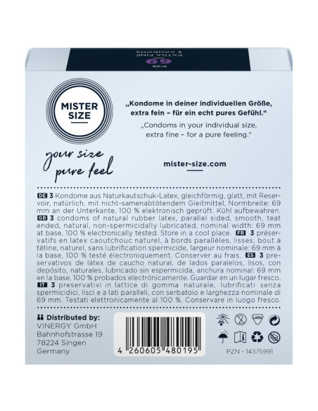 MISTER SIZE PRESERVATIVOS TALLA XXXL 69 MM 3 UNIDADES