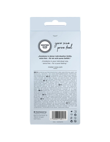 MISTER SIZE PRESERVATIVOS TALLA XXL 64 MM 10 UNIDADES
