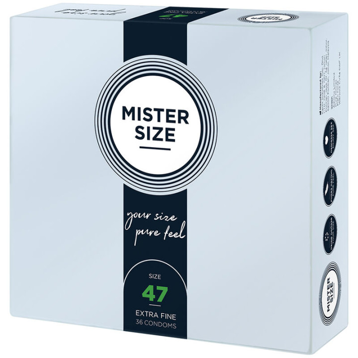 MISTER SIZE PRESERVATIVOS TALLA XS 47 MM 36 UNIDADES