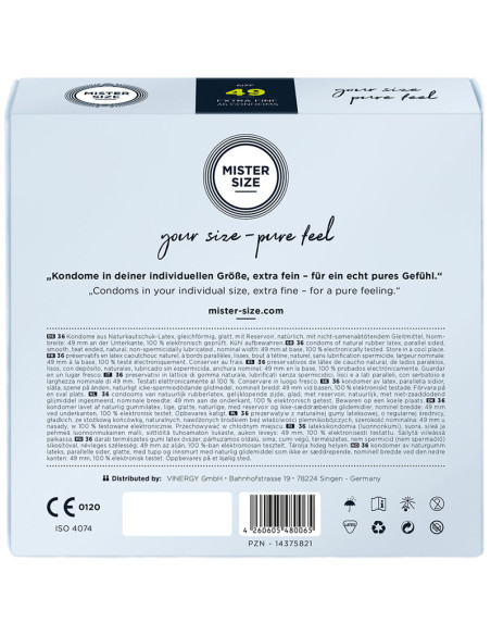 MISTER SIZE PRESERVATIVOS TALLA S 49 MM 36 UNIDADES MISTER SIZE PRESERVATIVOS TALLA S 49 MM 36 UNIDADES