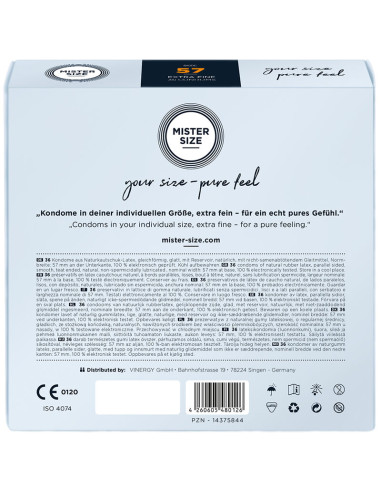 MISTER SIZE PRESERVATIVOS TALLA L 57 MM 36 UNIDADES