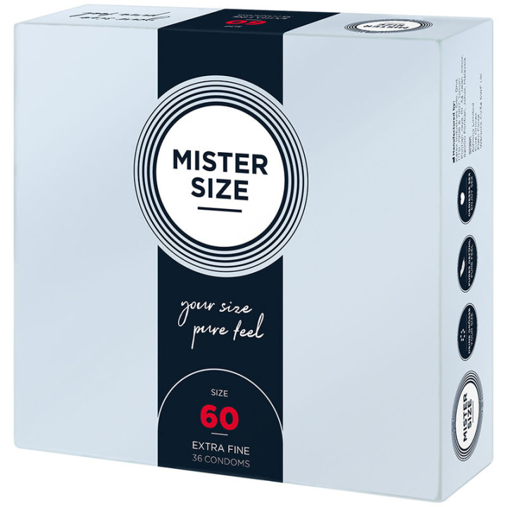 MISTER SIZE PRESERVATIVOS TALLA XL 60 MM 36 UNIDADES