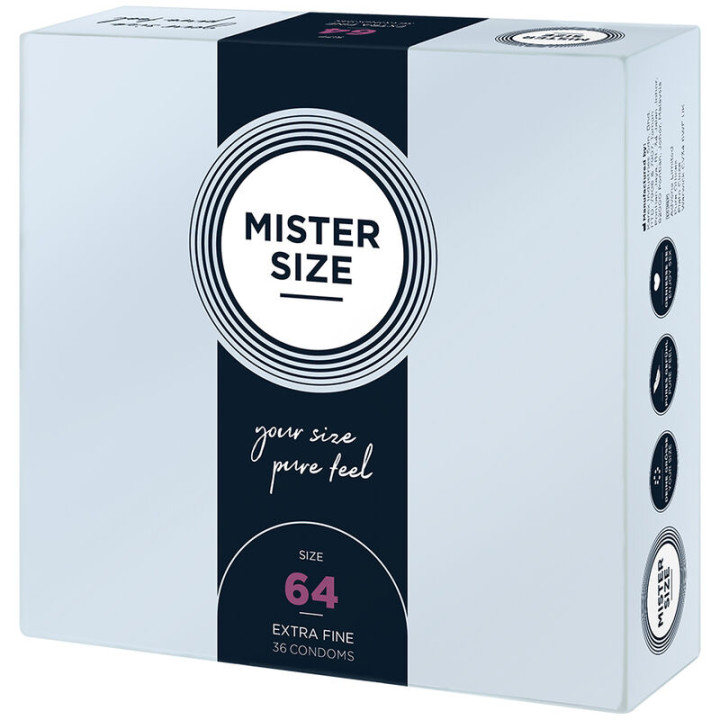MISTER SIZE PRESERVATIVOS TALLA XXL 64 MM 36 UNIDADES