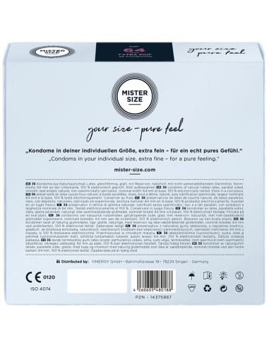 MISTER SIZE PRESERVATIVOS TALLA XXL 64 MM 36 UNIDADES