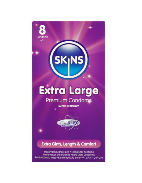 SKINS TAMANO XL PRESERVATIVOS PREMIUM PACK 8 SKINS TAMANO XL PRESERVATIVOS PREMIUM PACK 8