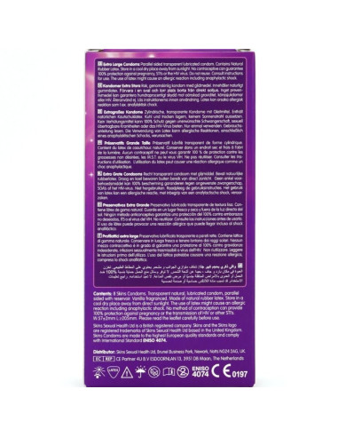 SKINS TAMANO XL PRESERVATIVOS PREMIUM PACK 8