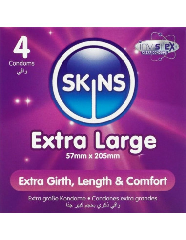 SKINS TAMANO XL PRESERVATIVOS PREMIUM PACK 4