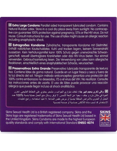 SKINS TAMANO XL PRESERVATIVOS PREMIUM PACK 4