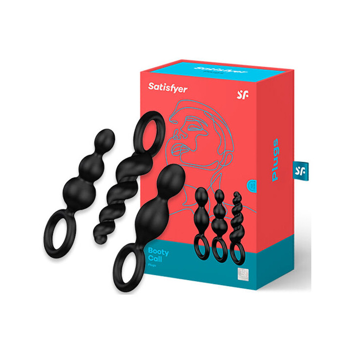SATISFYER ANAL PLUGS SET 3 PCS NEGRO
