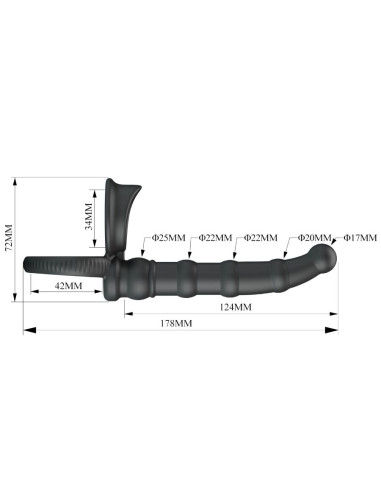 PRETTY LOVE TATUM ANILLO VIBRADOR PENE CON PLUG 10 VIBRACIONES NEGRO