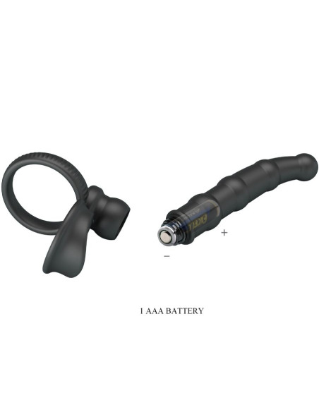 PRETTY LOVE TATUM ANILLO VIBRADOR PENE CON PLUG 10 VIBRACIONES NEGRO PRETTY LOVE TATUM ANILLO VIBRADOR PENE CON PLUG 10 VIBRACIONES NEGRO