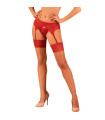 OBSESSIVE - LACELOVE STOCKINGS RED XS/S