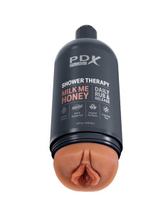 PDX PLUS MASTURBADOR STROKER DISENO DISCRETO DE BOTE CHAMPU MILK ME HONEY CARAMELO 2
