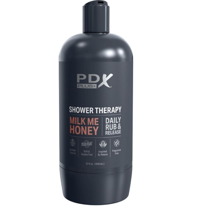 PDX PLUS MASTURBADOR STROKER DISENO DISCRETO DE BOTE CHAMPU MILK ME HONEY CARAMELO
