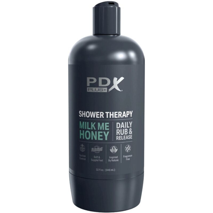 PDX PLUS MASTURBADOR STROKER DISENO DISCRETO DE BOTE CHAMPU MILK ME HONEY