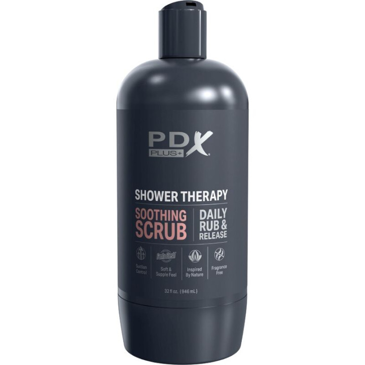 PDX PLUS MASTURBADOR STROKER DISENO DISCRETO DE BOTE CHAMPU SOOTHING SCRUB CARAMELO
