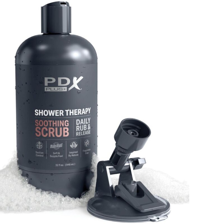 PDX PLUS MASTURBADOR STROKER DISENO DISCRETO DE BOTE CHAMPU SOOTHING SCRUB CARAMELO