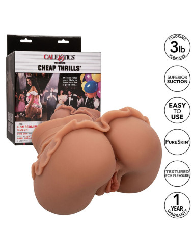 CALEXOTICS THE HOMECOMING QUEEN DOBLE MASTURBADOR REALISTICO CARAMELO