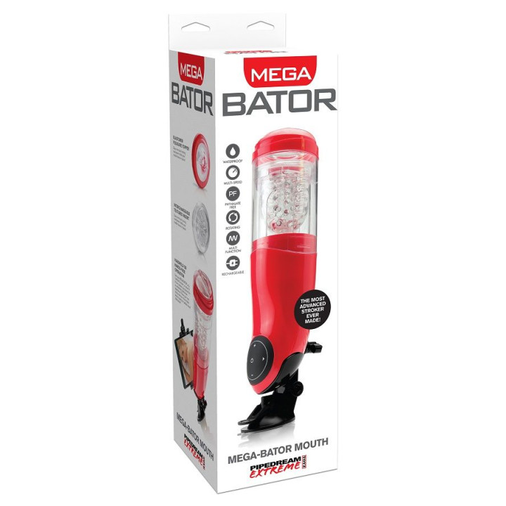 EXTREME TOYZ PDX MEGA BATOR USB MASTURBADOR MASCULINO BOCA ROJO
