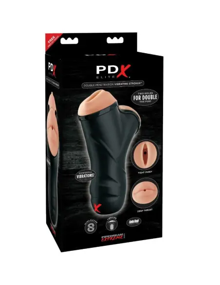 PDX ELITE MASTURBADOR MASCULINO DOBLE BOCA Y VAGINA