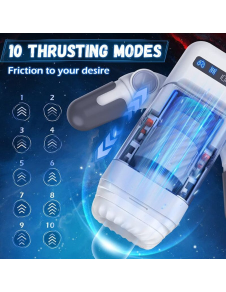 GAME CUP MASTURBADOR MASCULINO CON VIBRACION Y FUNCION CALOR CON SOPORTE PARA MOVILES NEGRO