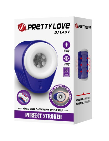 PRETTY LOVE DJ LADY MASTURBADOR MASCULINO CON VIBRACION 5 CONFIGURACIONES MORADO
