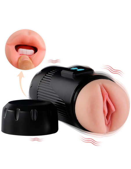 SHEQU KAY MASTURBADOR DOBLE CON VIBRACION DUAL BOCA Y VAGINA SHEQU KAY MASTURBADOR DOBLE CON VIBRACION DUAL BOCA Y VAGINA
