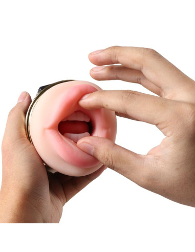 SHEQU KAY MASTURBADOR DOBLE CON VIBRACION DUAL BOCA Y VAGINA