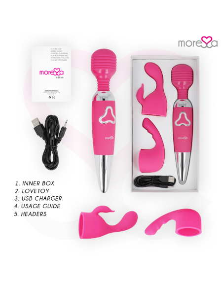 MORESSA ODILON WAND POTENTE MOTOR MAS DOS CABEZALES PREMIUM SILICONE RECARGABLE MORESSA ODILON WAND POTENTE MOTOR MAS DOS CABEZALES PREMIUM SILICONE RECARGABLE