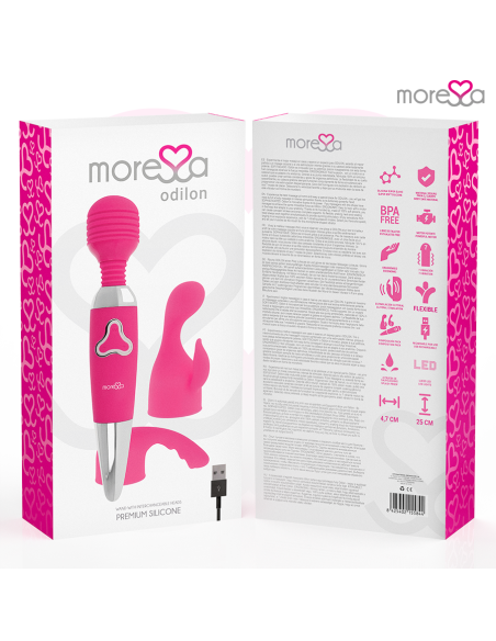 MORESSA ODILON WAND POTENTE MOTOR MAS DOS CABEZALES PREMIUM SILICONE RECARGABLE MORESSA ODILON WAND POTENTE MOTOR MAS DOS CABEZALES PREMIUM SILICONE RECARGABLE