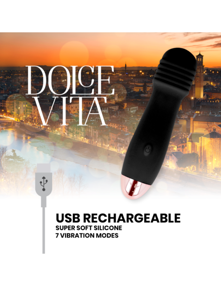 DOLCE VITA VIBRADOR RECARGABLE TRES NEGRO 7 VELOCIDADES DOLCE VITA VIBRADOR RECARGABLE TRES NEGRO 7 VELOCIDADES