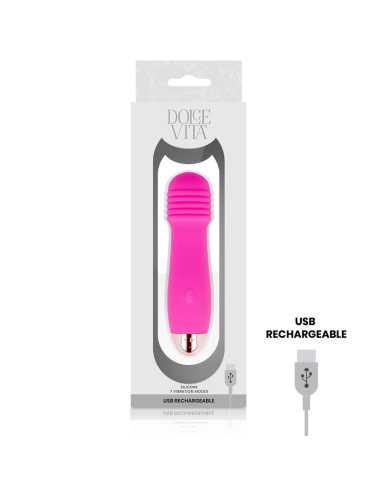 DOLCE VITA VIBRADOR RECARGABLE THREE ROSA 7 VELOCIDADES