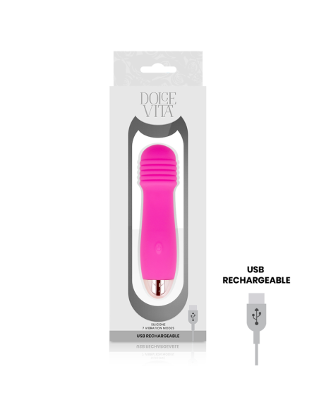 DOLCE VITA VIBRADOR RECARGABLE THREE ROSA 7 VELOCIDADES DOLCE VITA VIBRADOR RECARGABLE THREE ROSA 7 VELOCIDADES