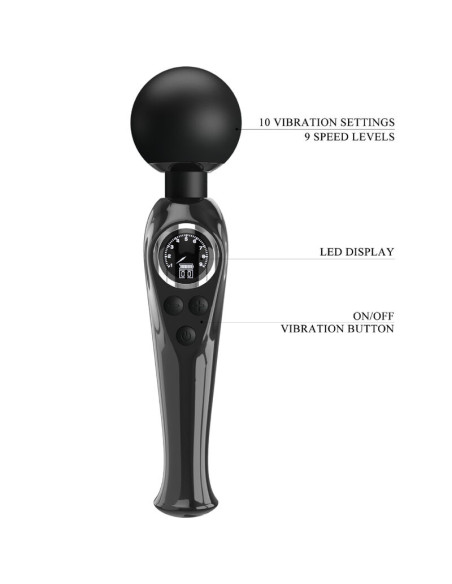 PRETTY LOVE SKYLER VIBRADOR WAND NEGRO PRETTY LOVE SKYLER VIBRADOR WAND NEGRO