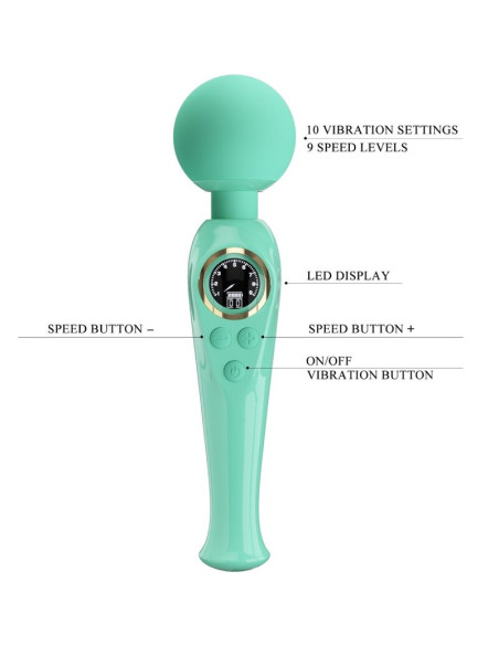 PRETTY LOVE SKYLER VIBRADOR WAND VERDE PRETTY LOVE SKYLER VIBRADOR WAND VERDE