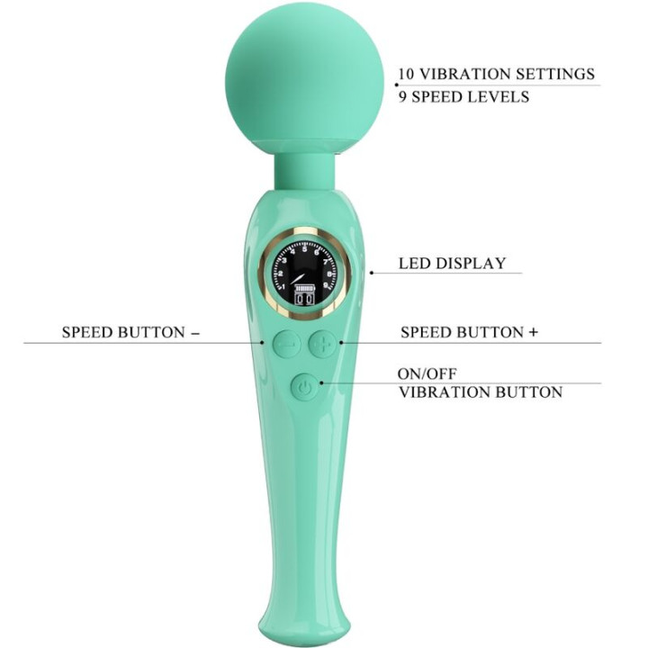 PRETTY LOVE SKYLER VIBRADOR WAND VERDE