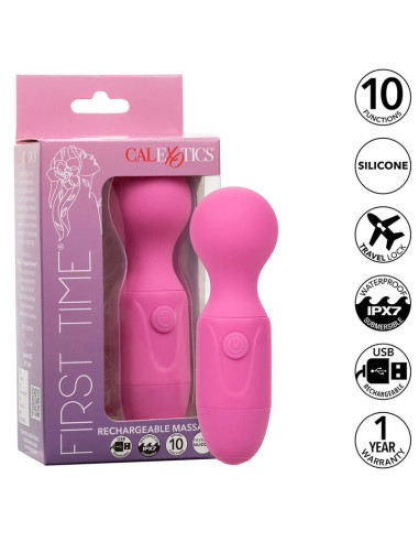 CALEXOTICS FIRST TIME MASAJEADOR RECARGABLE 10 VIBRACIONES ROSA
