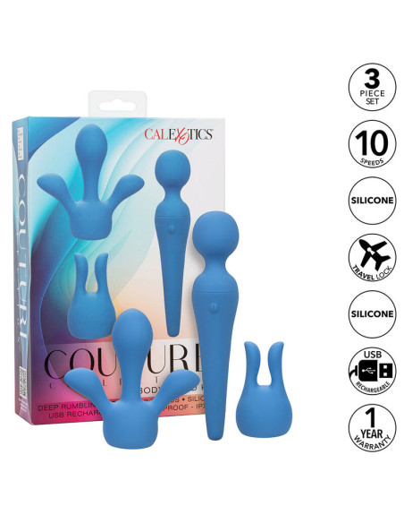 CALEXOTICS COUTURE KIT VIBRADOR WAND 10 VIBRACIONES AZUL CALEXOTICS COUTURE KIT VIBRADOR WAND 10 VIBRACIONES AZUL